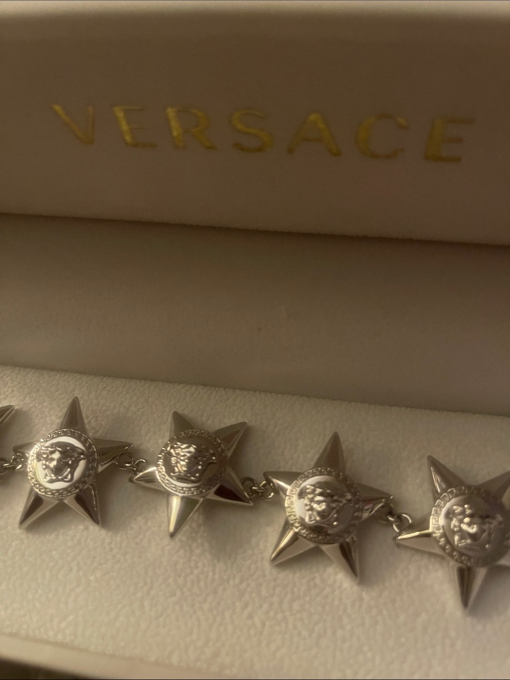 Versace Silver Medusa Star Link Bracelet